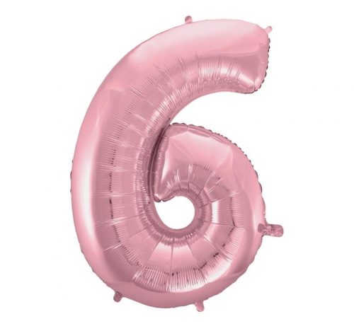 Light Pink, Pink Number 6 foil balloon 92 cm