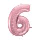 Light Pink, Pink Number 6 foil balloon 92 cm