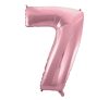Light Pink, Pink Number 7 foil balloon 92 cm