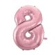 Light Pink, Pink Number 8 foil balloon 92 cm