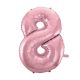 Light Pink, Pink Number 8 foil balloon 92 cm