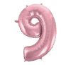 Light Pink, Pink Number 9 foil balloon 92 cm