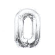 Number Silver, Silver Number 0 Foil Balloon 85 cm