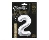 Silver, Silver number 2 foil balloon 85 cm