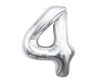 Silver, Silver Number 4 foil balloon 85 cm