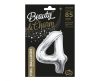 Silver, Silver Number 4 foil balloon 85 cm