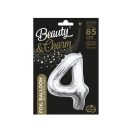 Number Silver, Silver number 4 foil balloon 85 cm