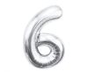 Number Silver, Number 6 Silver Foil Balloon 85 cm