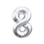 Number Silver, Silver Number 8 Foil Balloon 85 cm