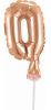 Rose Gold Number 0 Foil Ballon for Cake 13 cm