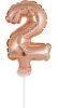 Rose Gold Number 2 Foil Ballon for Cake 13 cm