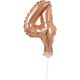 Rose Gold Number 4 Foil Ballon for Cake 13 cm