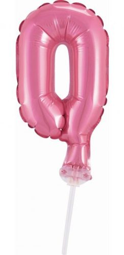 Pink number 0 Pink number foil balloon for cake 13 cm