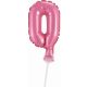 Pink number 0 Pink number foil balloon for cake 13 cm