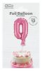 Pink number 0 Pink number foil balloon for cake 13 cm