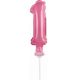 Pink 1 Pink number foil balloon for cake 13 cm