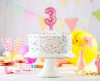 Pink 3 Pink Number foil balloon for cake 13 cm