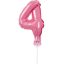Number Pink Pink number 4 foil balloon for cake 13 cm