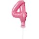 Pink 4 Pink Number foil balloon for cake 13 cm