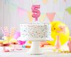 Pink 5 Pink Number foil balloon for cake 13 cm