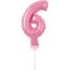 Number Pink Pink number 6 foil balloon for cake 13 cm