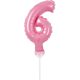 Pink Pink Number 6 foil balloon for cake 13 cm