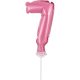 Pink 7 Pink Number foil balloon for cake 13 cm