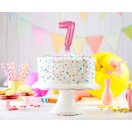 Number Pink Pink number 7 foil balloon for cake 13 cm