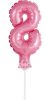 Pink Number 8 Pink Number foil balloon for cake 13 cm