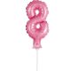 Pink Number 8 Pink Number foil balloon for cake 13 cm