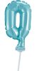 Blue number 0 Light Blue number foil balloon for cake 13 cm