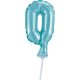 Blue number 0 Light Blue number foil balloon for cake 13 cm