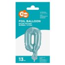 Number Light Blue Blue number 0 foil balloon for cake 13 cm
