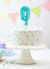 Blue number 0 Light Blue number foil balloon for cake 13 cm