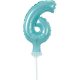 Blue Number 6 Light Blue Number foil balloon for cake 13 cm