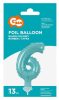 Blue Number 6 Light Blue Number foil balloon for cake 13 cm