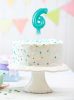 Blue Number 6 Light Blue Number foil balloon for cake 13 cm