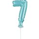 Blue Number 7 Light Blue Number foil balloon for cake 13 cm