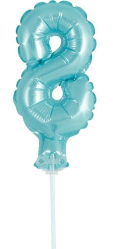 Blue Number 8 Light Blue Number foil balloon for cake 13 cm