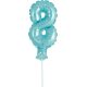 Blue Number 8 Light Blue Number foil balloon for cake 13 cm