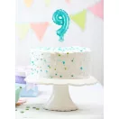 Number Light Blue Blue Number 9 Foil Balloon for Cake 13 cm