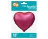 Matt Dark Pink Heart, Pink Heart foil balloon 37 cm