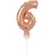 Rose Gold Number 6 Foil Ballon for Cake 13 cm