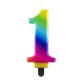 Colour 1-es galaxy number candle, cake candle