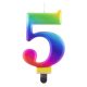 Number Galaxy Colorful number 5 birthday candle