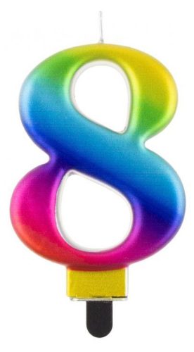 Number Galaxy Colorful number 8 birthday candle