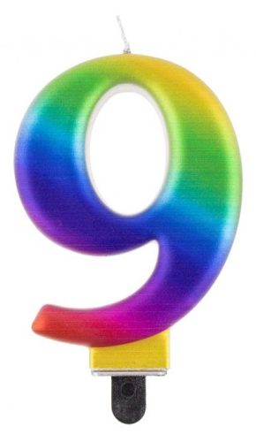 Colour 9-inch Galaxy number candle, cake candle