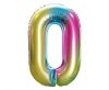 Rainbow Rainbow number 0 foil balloon 85 cm