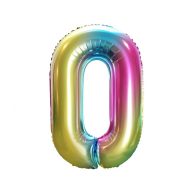 Number Rainbow Rainbow Number 0 Foil Balloon 85 cm