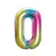 Rainbow Rainbow number 0 foil balloon 85 cm